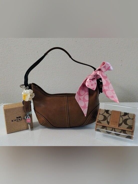 Coach Handbags - Coach Soho Mini Vintage Y2K With Coach Wallet & Coach Bag Charm 3 Pc. Set